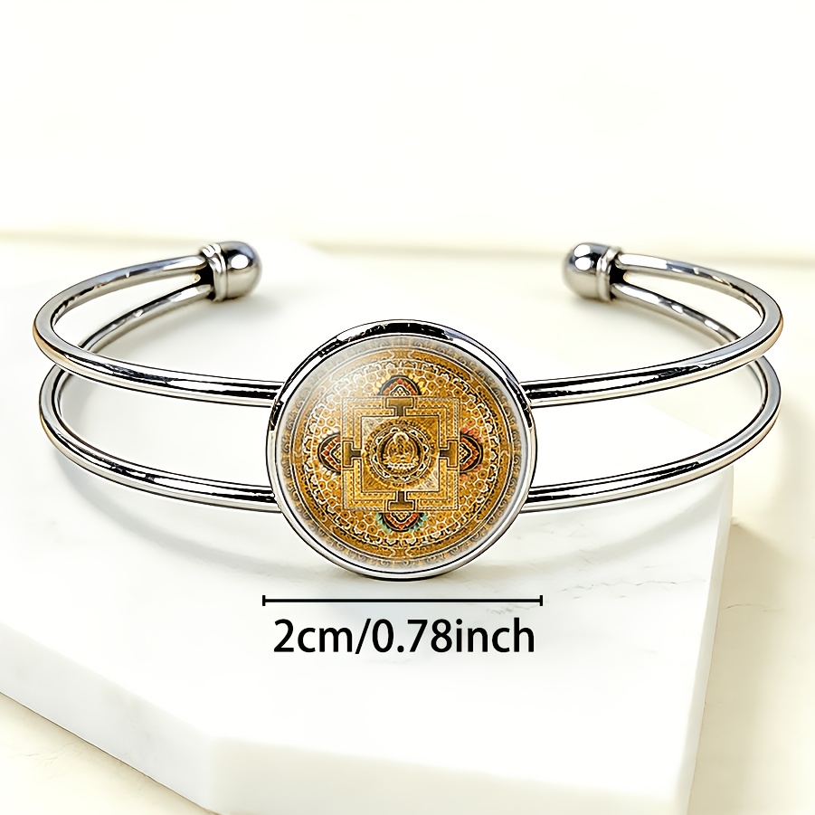 Adjustable Open Bangle with Intricate Design